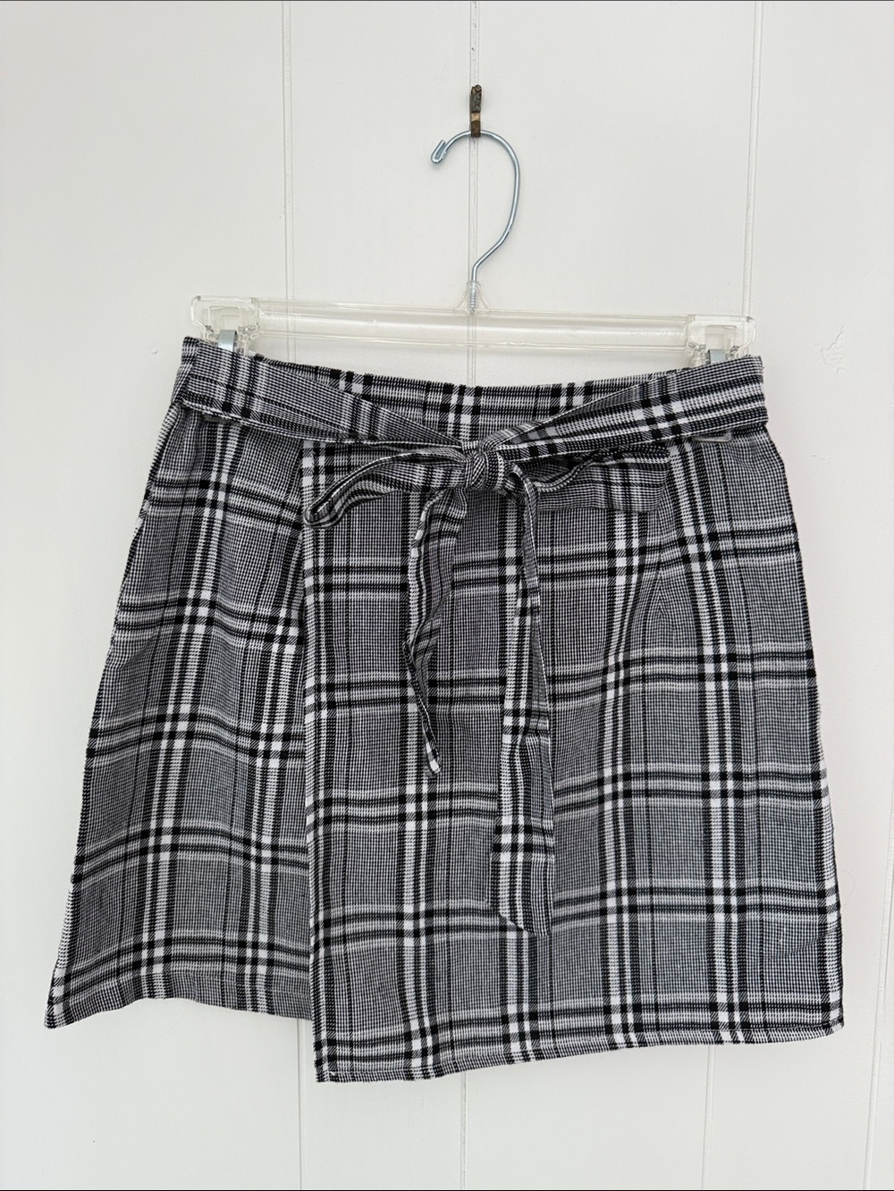Plaid Tie-Waist Mini Skirt